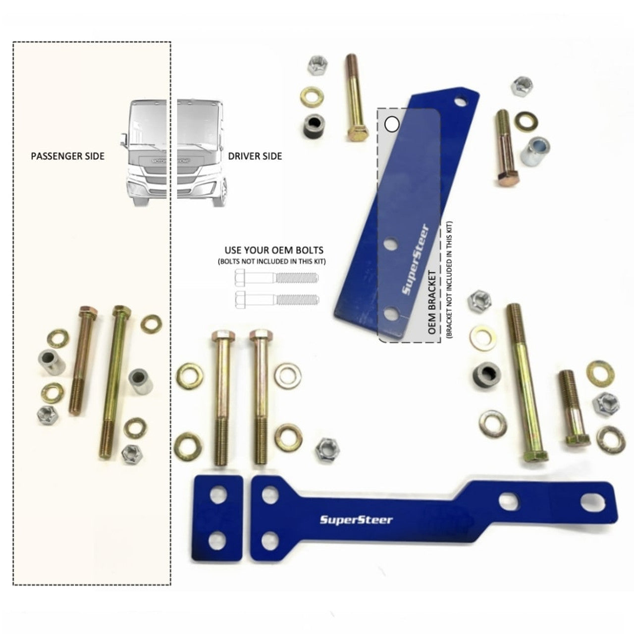 SuperSteer SS2022F Front Quad Shock Kit Ford F53 V10 & V8 20-22K